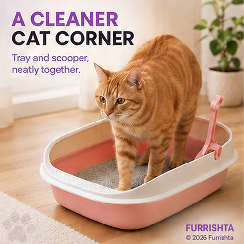 Premium Cat Litter Tray with Scooper